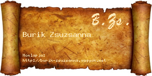 Burik Zsuzsanna névjegykártya